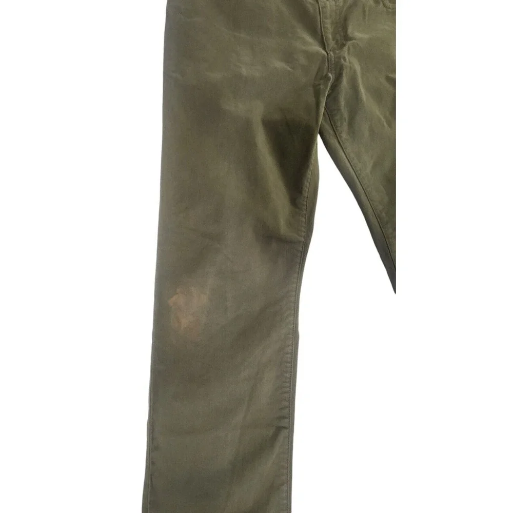 Flint and Tinder Slim Fit Pants Men's 34x30 Green Olive 5 Pocket Straight Leg